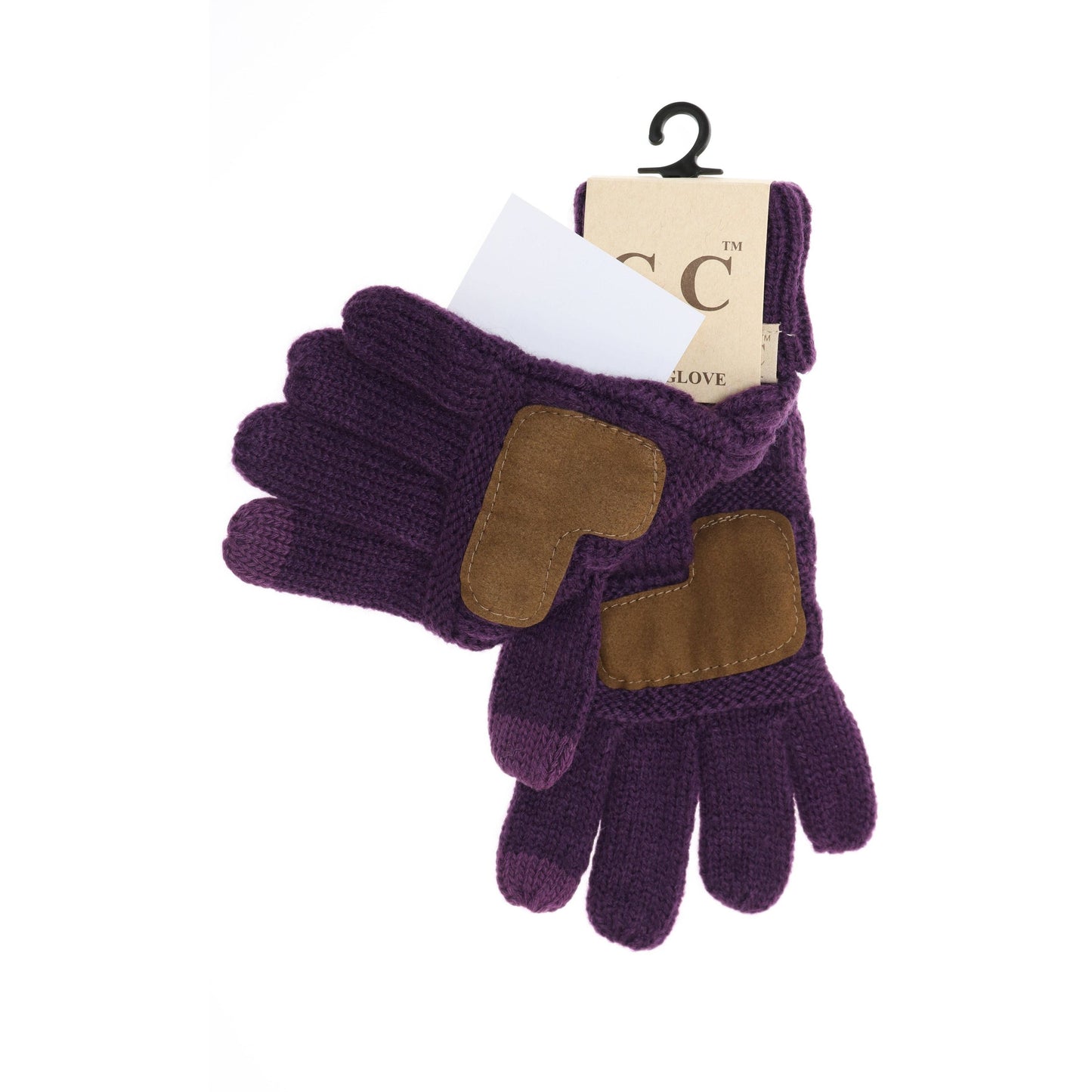 KIDS Solid Cable Knit CC Gloves G20KIDS: Black