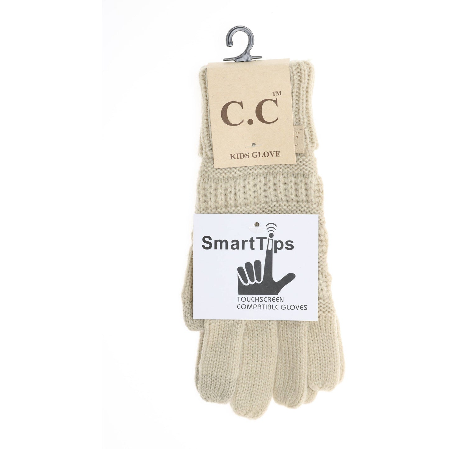 KIDS Solid Cable Knit CC Gloves G20KIDS: Black