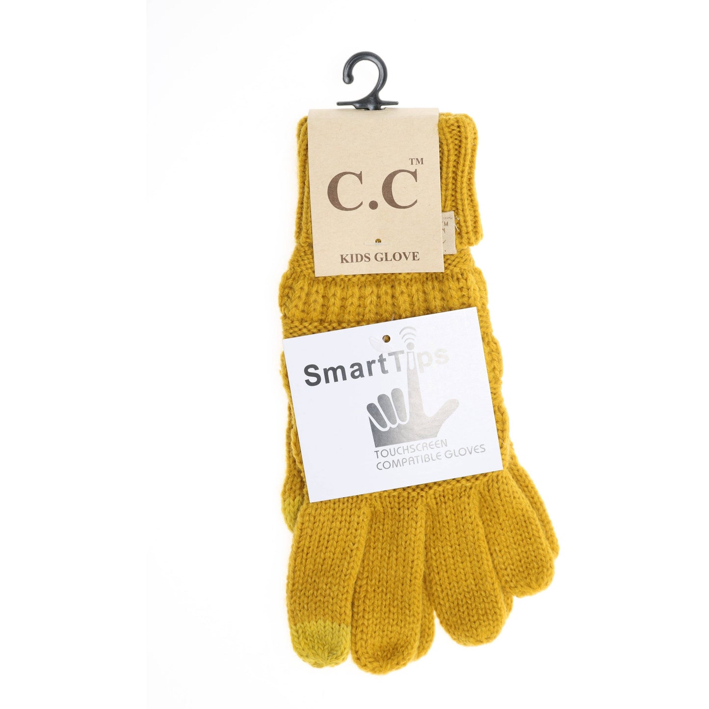 KIDS Solid Cable Knit CC Gloves G20KIDS: Black