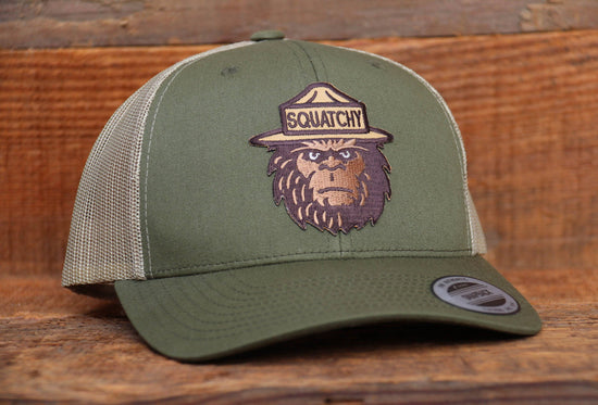 Squatchy Camo Hat: Olive Green