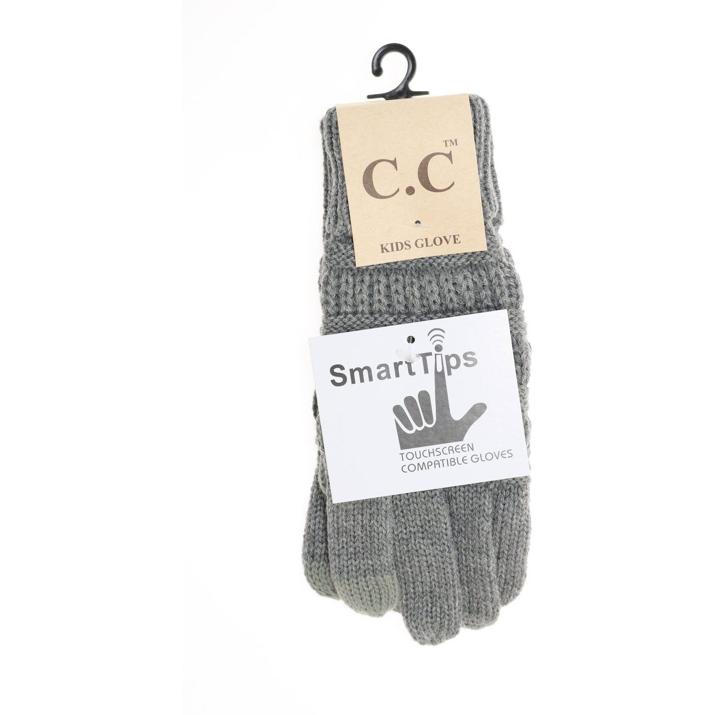 KIDS Solid Cable Knit CC Gloves G20KIDS: Black