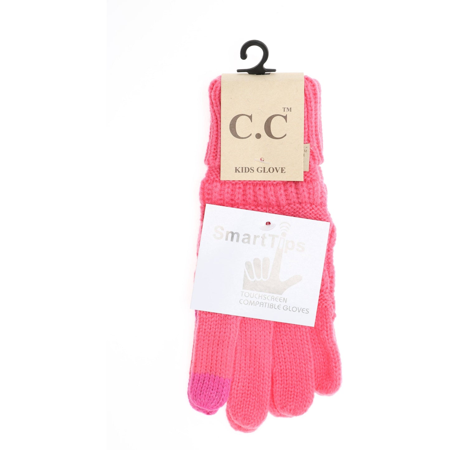 KIDS Solid Cable Knit CC Gloves G20KIDS: Black