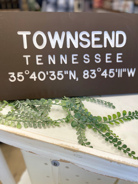 Townsend Coordinates Trail Sign