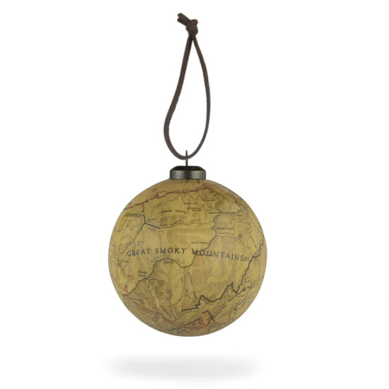 GREAT SMOKY MOUNTAINS NATIONAL PARK MAP ORNAMENT