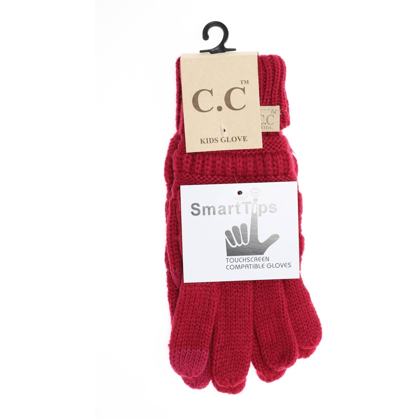 KIDS Solid Cable Knit CC Gloves G20KIDS: Black