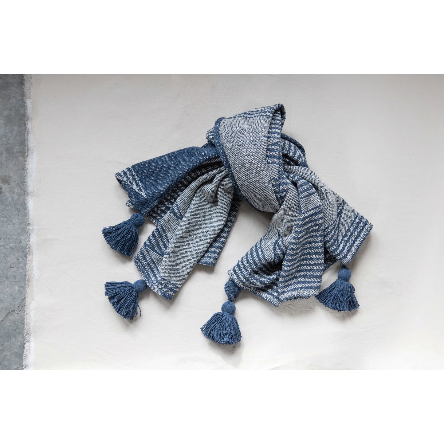 Woven Throw with Aztec Pattern and Tassels
