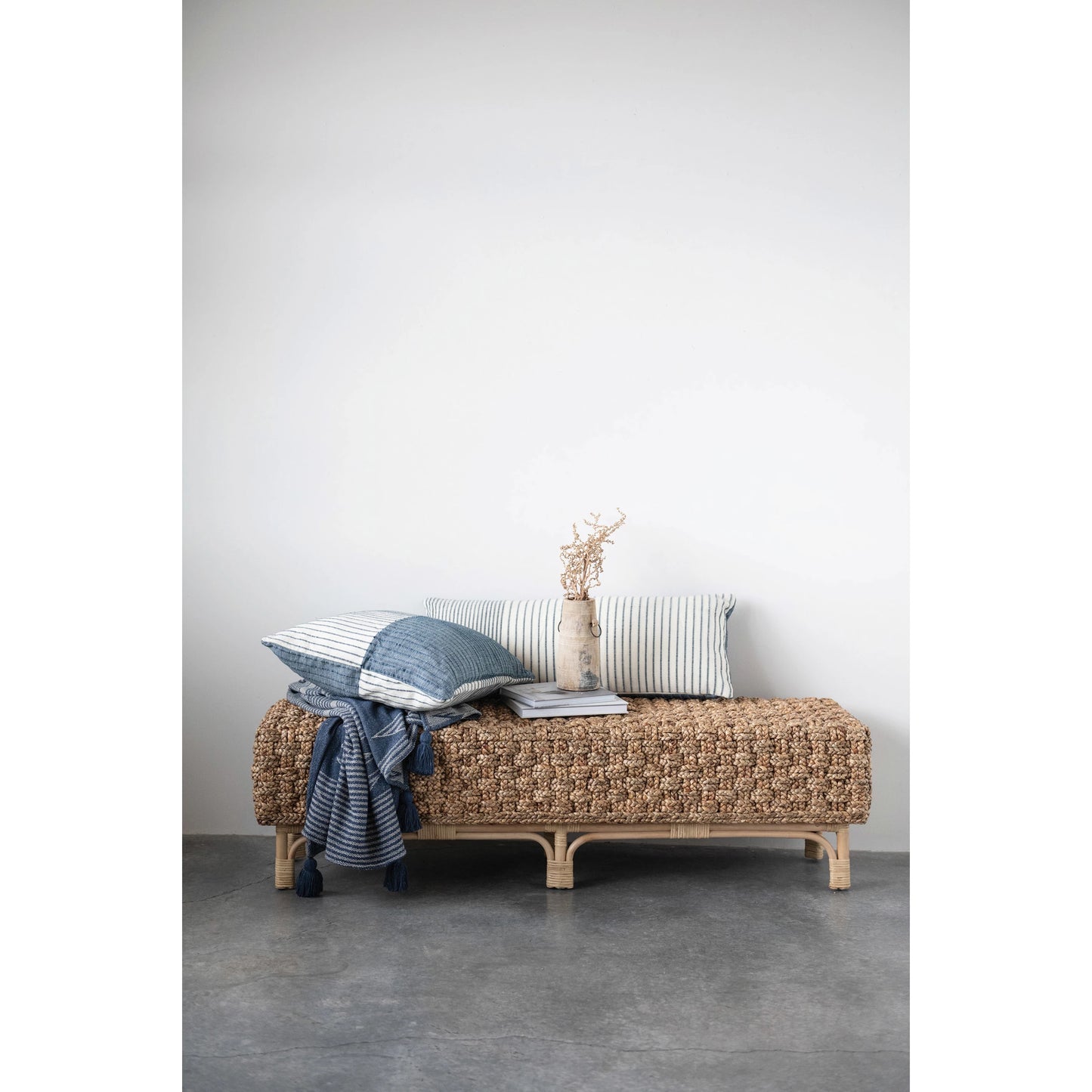 Woven Throw with Aztec Pattern and Tassels