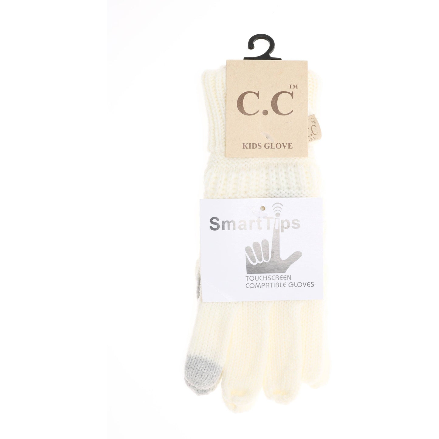 KIDS Solid Cable Knit CC Gloves G20KIDS: Black