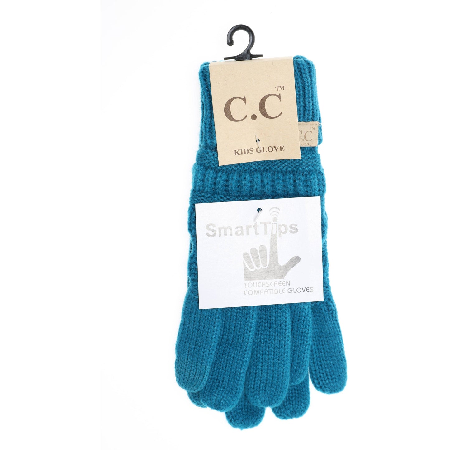 KIDS Solid Cable Knit CC Gloves G20KIDS: Black