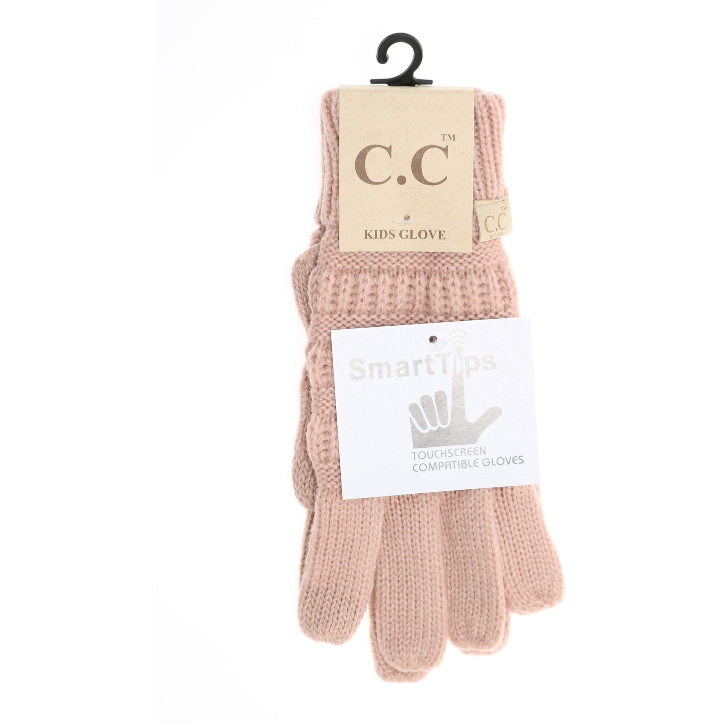 KIDS Solid Cable Knit CC Gloves G20KIDS: Indie PInk