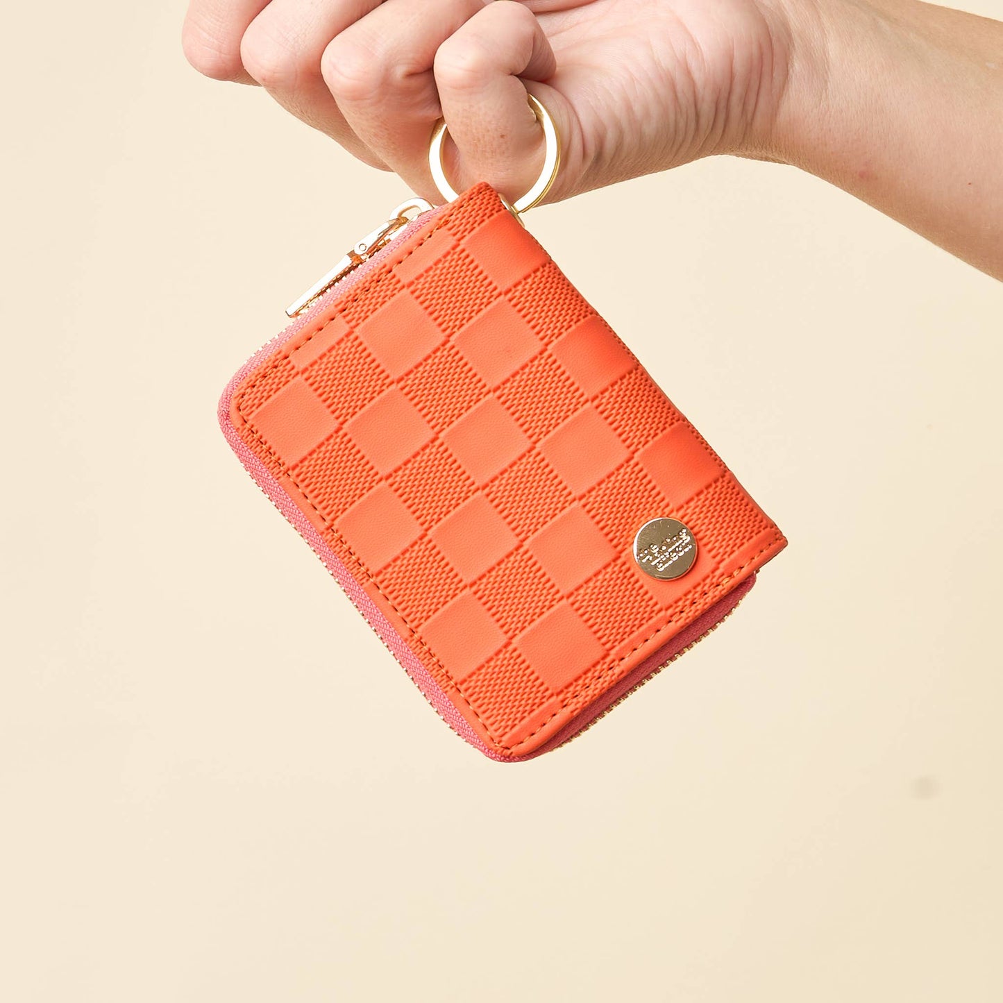 Zip Around Wallet-Orange Check