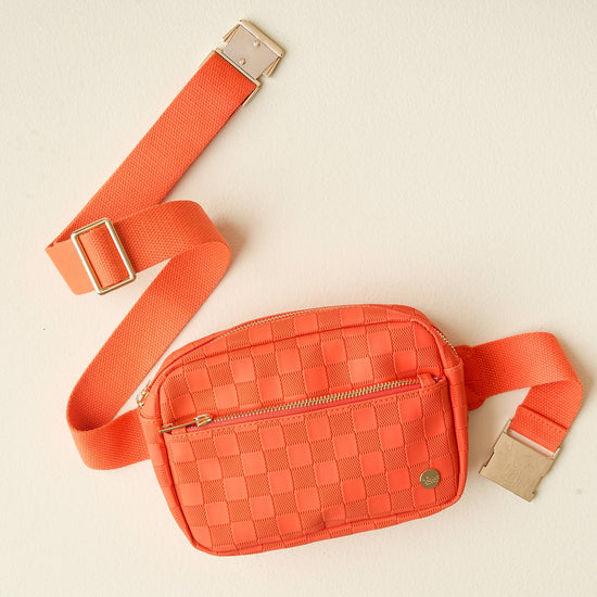 Urban Check Belt Bag-Orange