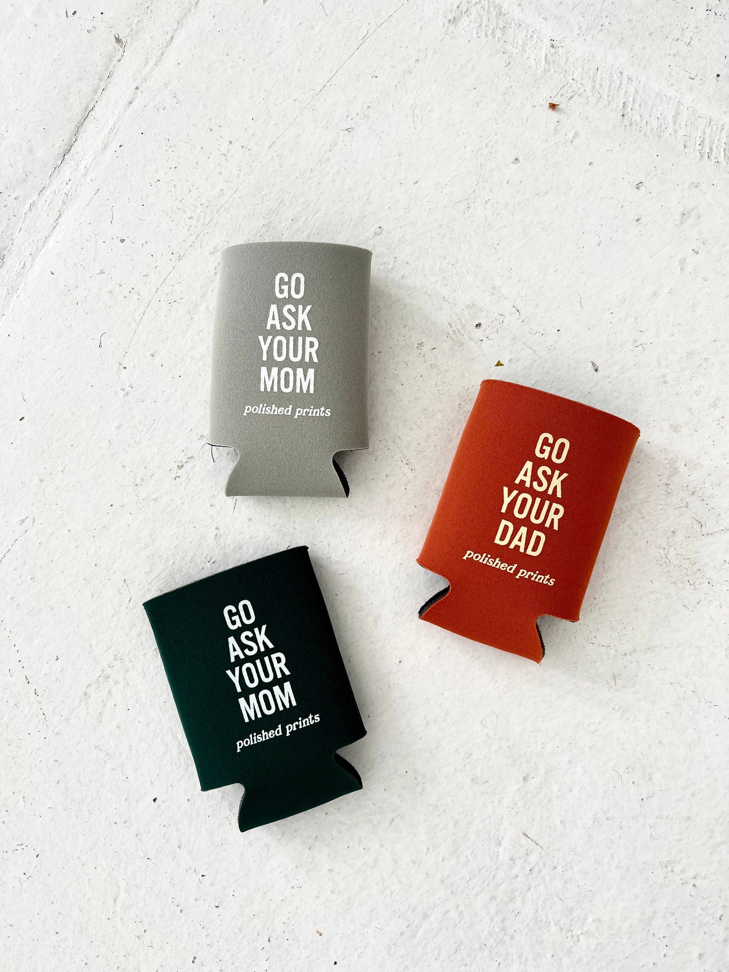 Ask Dad | Funny Printed Regular Can Drink Koozie: Pink