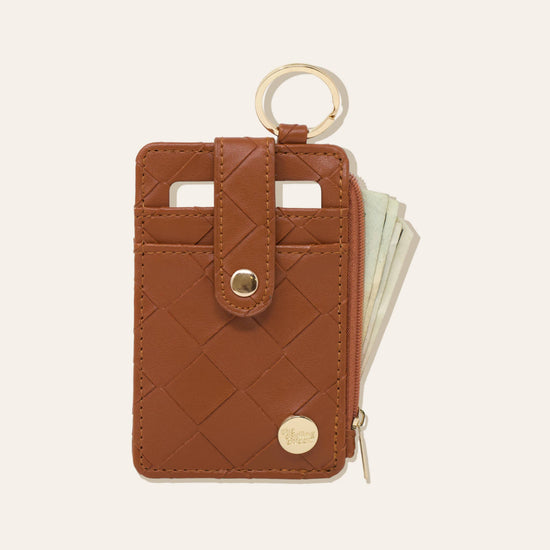 Keychain Wallet - Woven Cognac