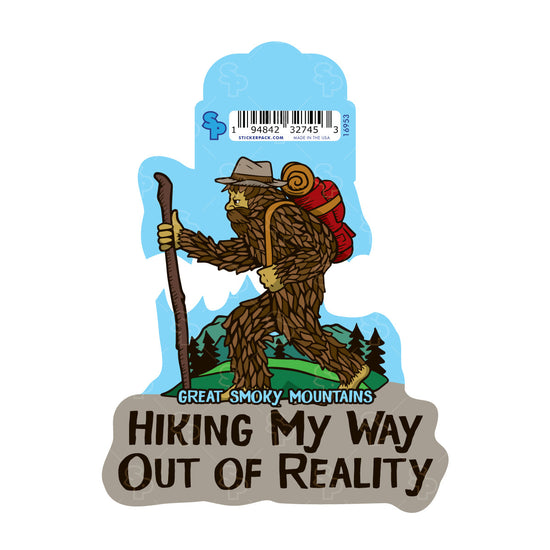 Mountain Creative Bigfoot Hike Reality Sticker Large