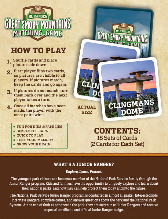 Jr. Ranger - Great Smoky Mountains Matching Game