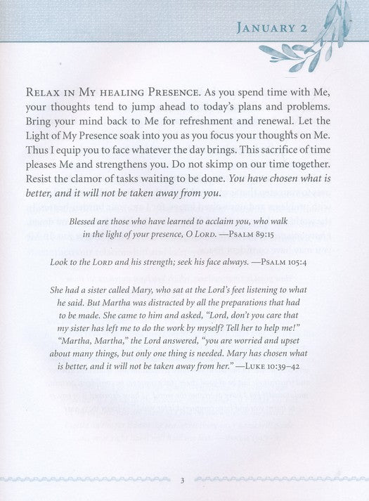 Jesus Calling, Large Text Cloth Botanical, with Full Scriptures: Enjoying Peace in His Presence