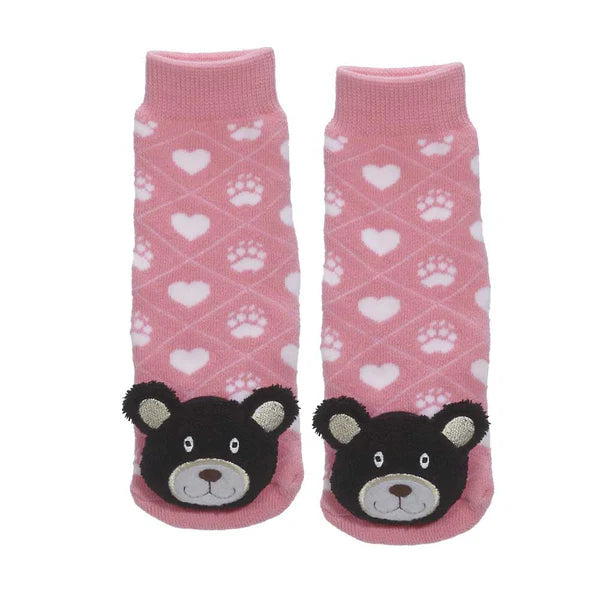 Black Bear Pink Socks