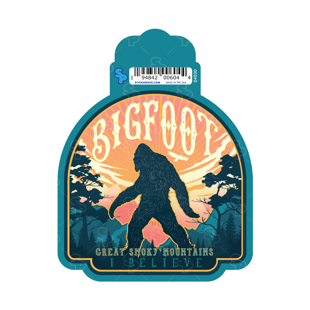 Bigfoot Walking Across Sticker Large