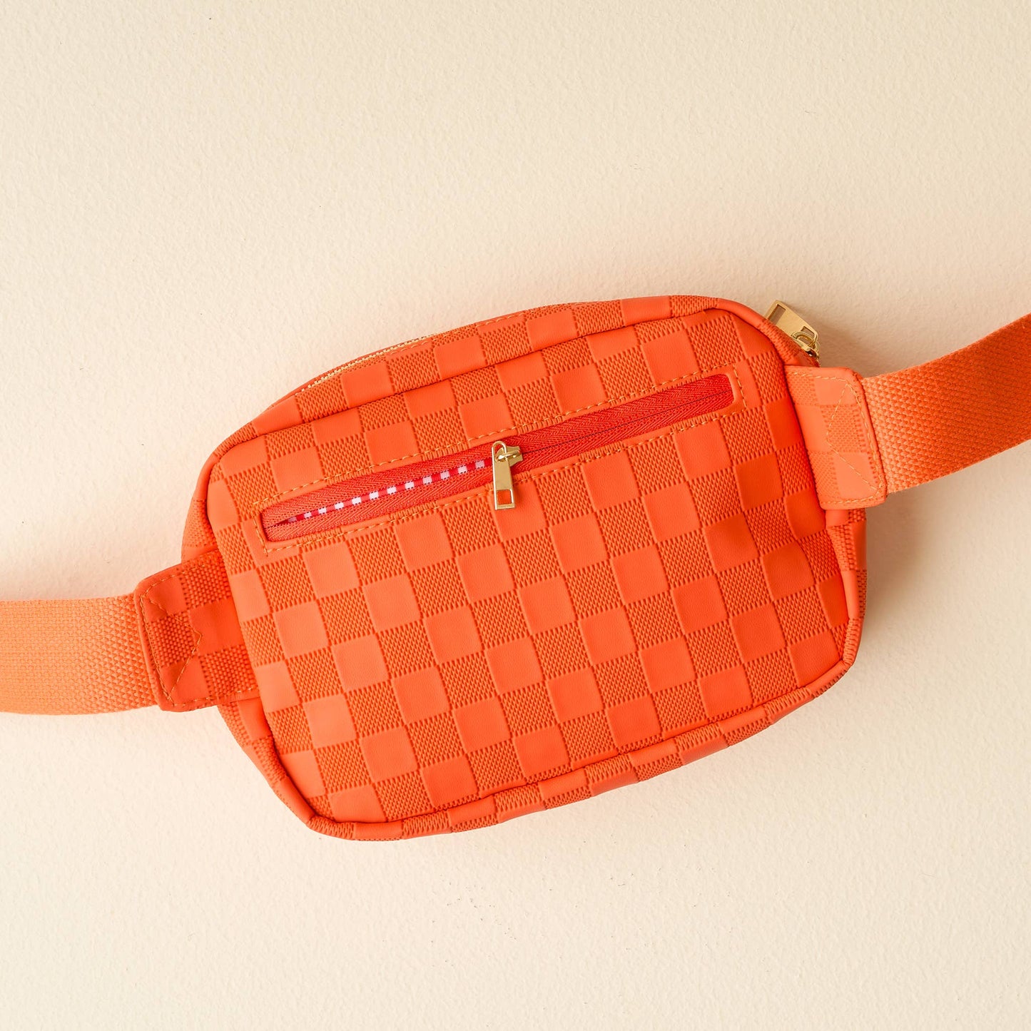 Urban Check Belt Bag-Orange