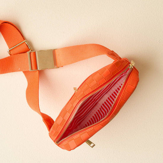 Urban Check Belt Bag-Orange