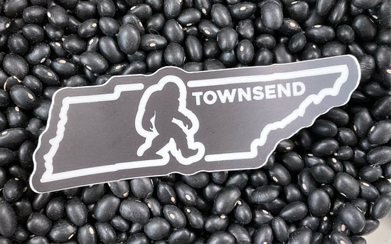 Black & White Bigfoot Townsend, TN Sticker