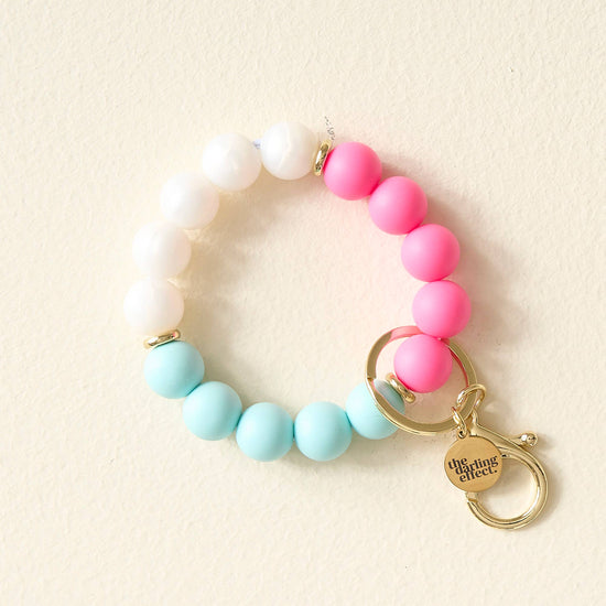 Hands-Free Silicone Keychain Wristlet - Pretty in Pearl