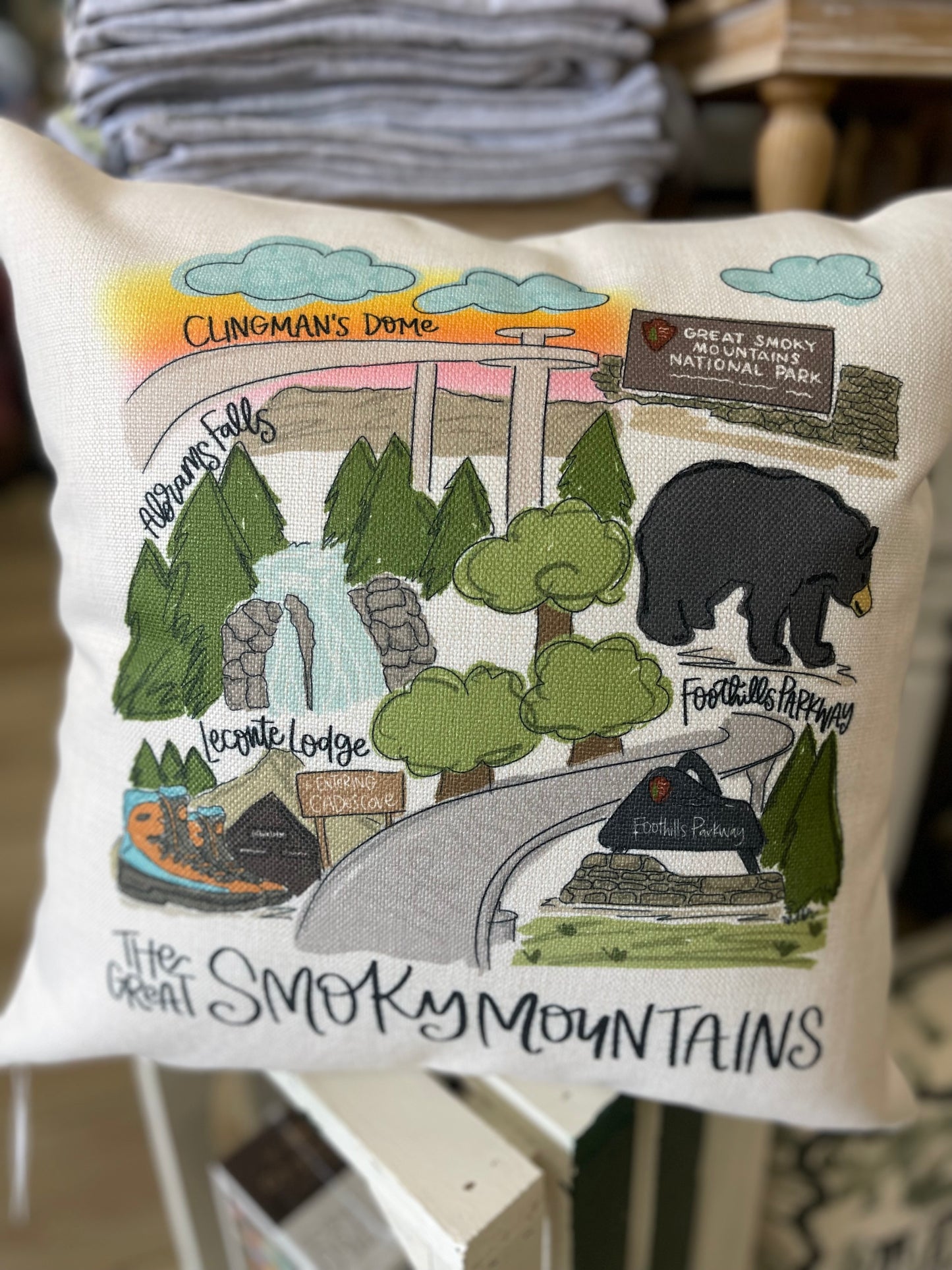 Around The Great Smoky Mountains Pillow