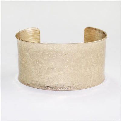 Worn Gold 1.25" Wide Cuff Bracelet