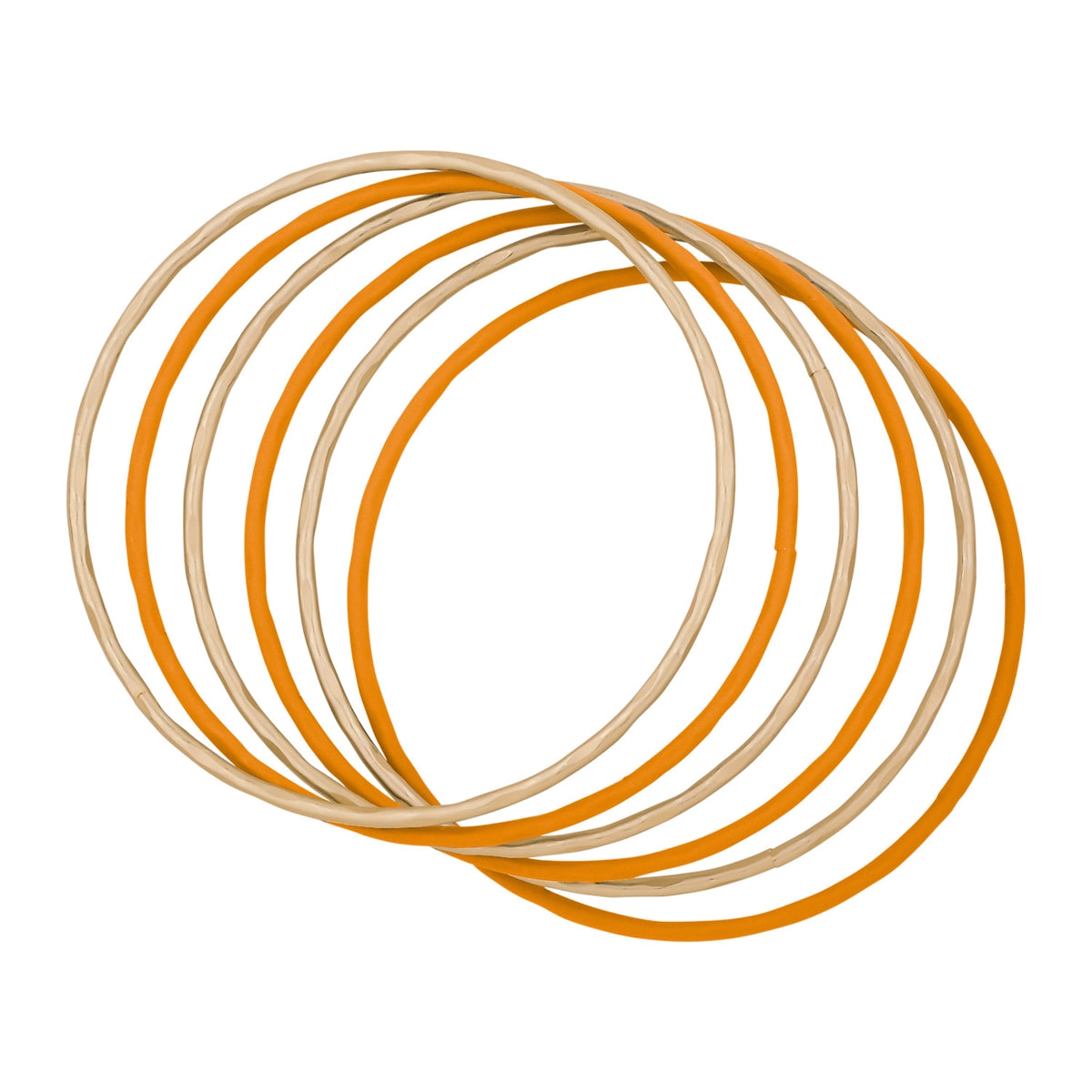 Load image into Gallery viewer, Orange and Gold Bangle Set
