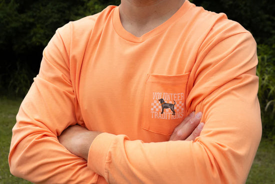 Bluetick Checker Long Sleeve - Orange Peel