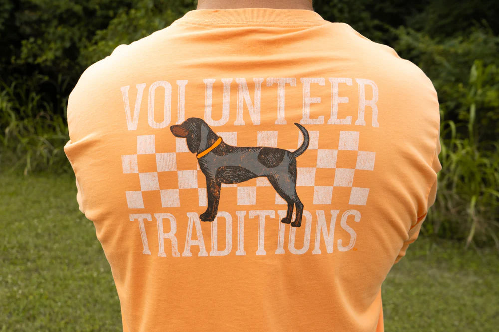 Bluetick Checker Long Sleeve - Orange Peel