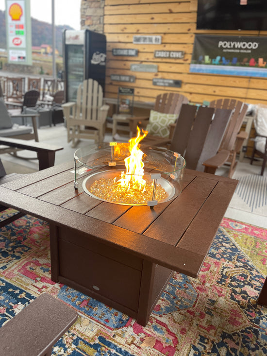 Square 42" Fire Pit Table in Mahogany