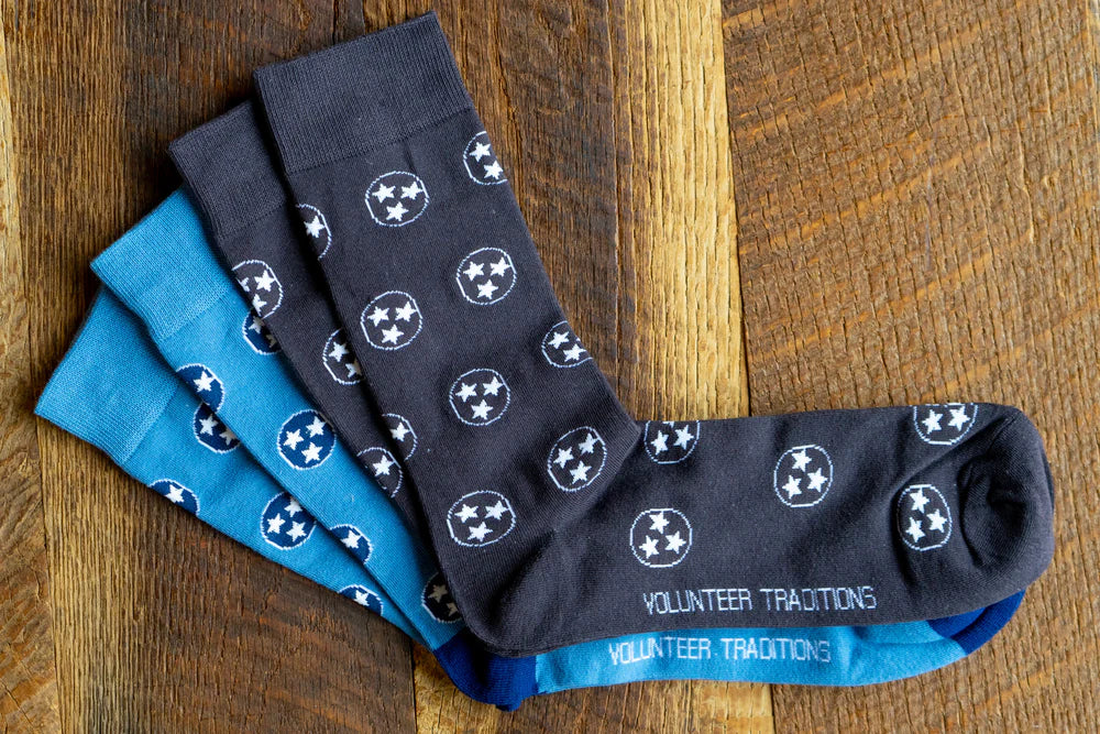 Stone Blue Tristar Socks