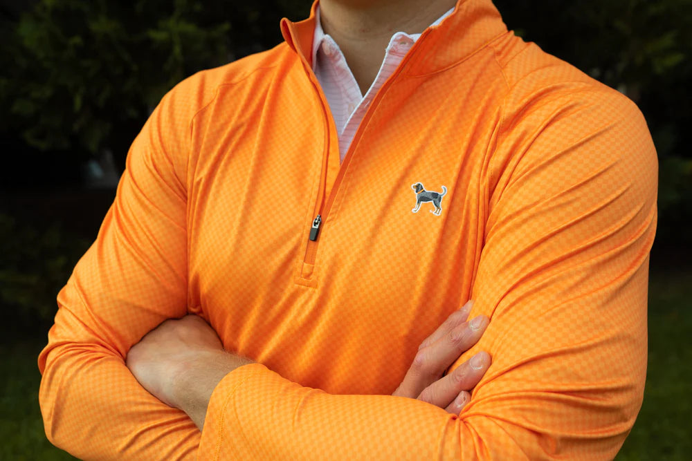 Bluetick Checkerboard Club Pullover - Orange