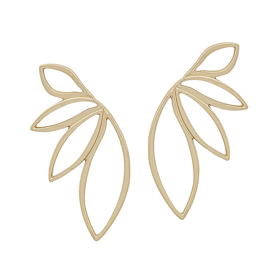 Load image into Gallery viewer, Matte Gold Metal Flower Shaped Post 2&amp;quot; Earring
