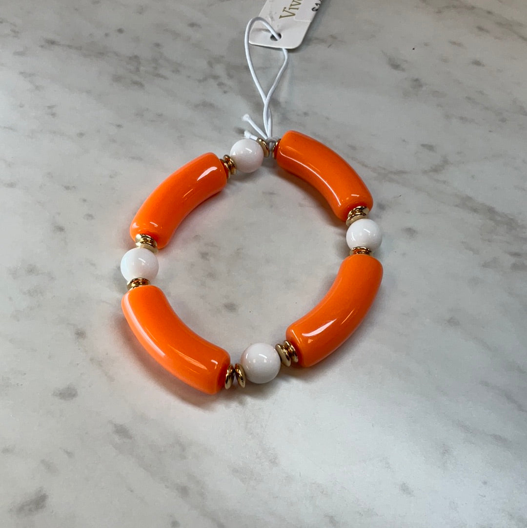 Orange & White Gameday Bracelet