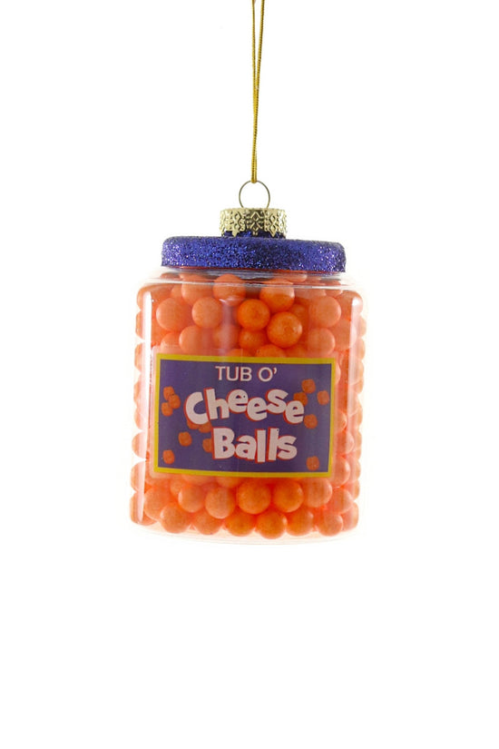 CHEESE BALLS Glass Ornament