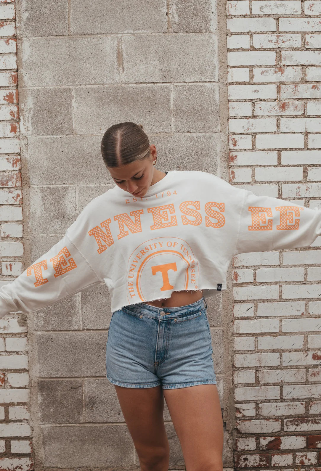 Tennessee Phipps Split Cropped Longsleeve - White