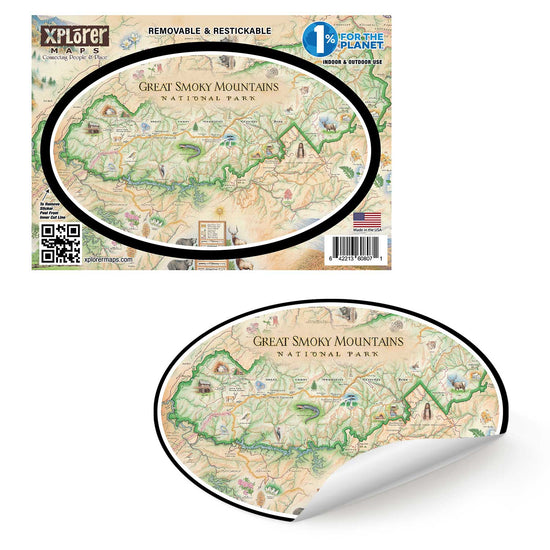 Great Smoky Mountain National Park Map Sticker
