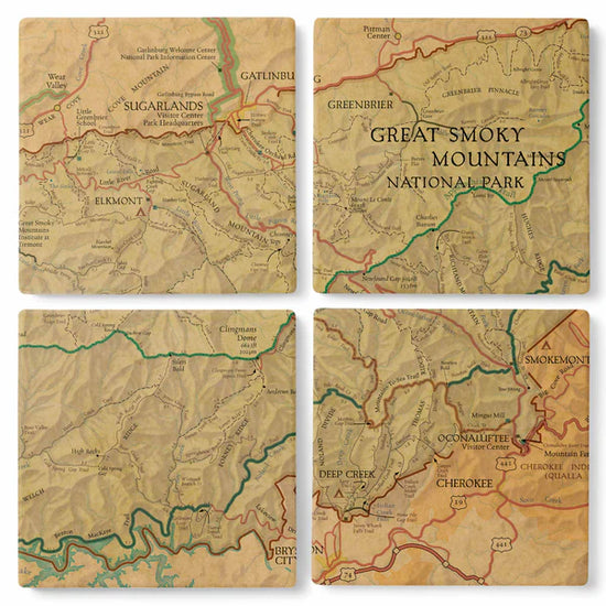Great Smoky Mountains National Park Map Coaster