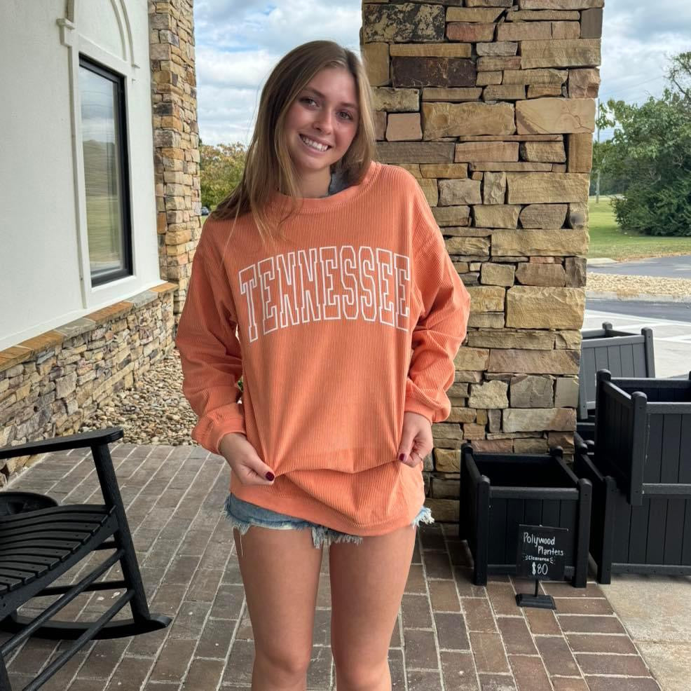 Orange Corded Tennessee Sweatshirt