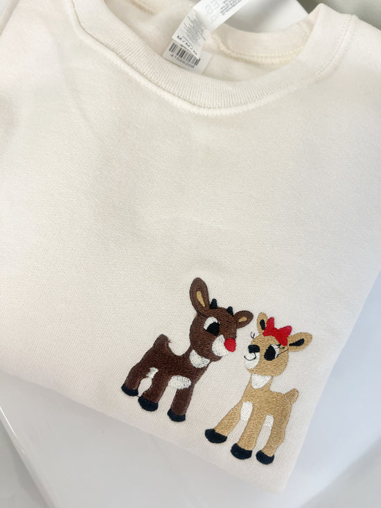 Rudolph & Clarice Embroidered Sweatshirt