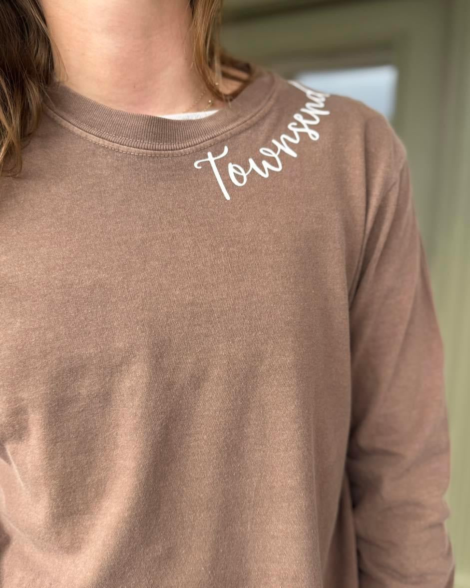 Townsend Curveneck Comfort Color Long Sleeved Tee