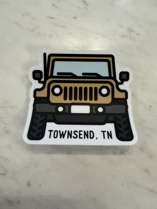 Brown Jeep Townsend, TN Sticker