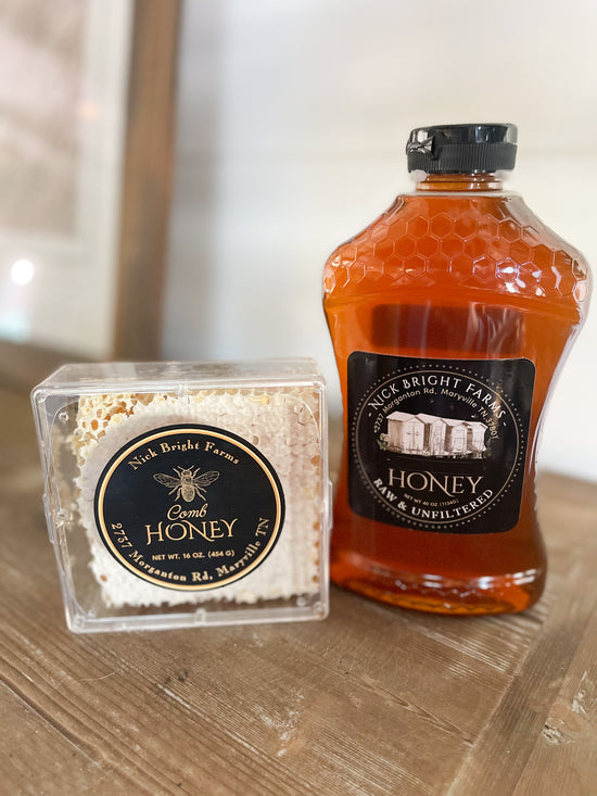 Load image into Gallery viewer, 16oz. Local Honey with Comb - Nick Bright Farms
