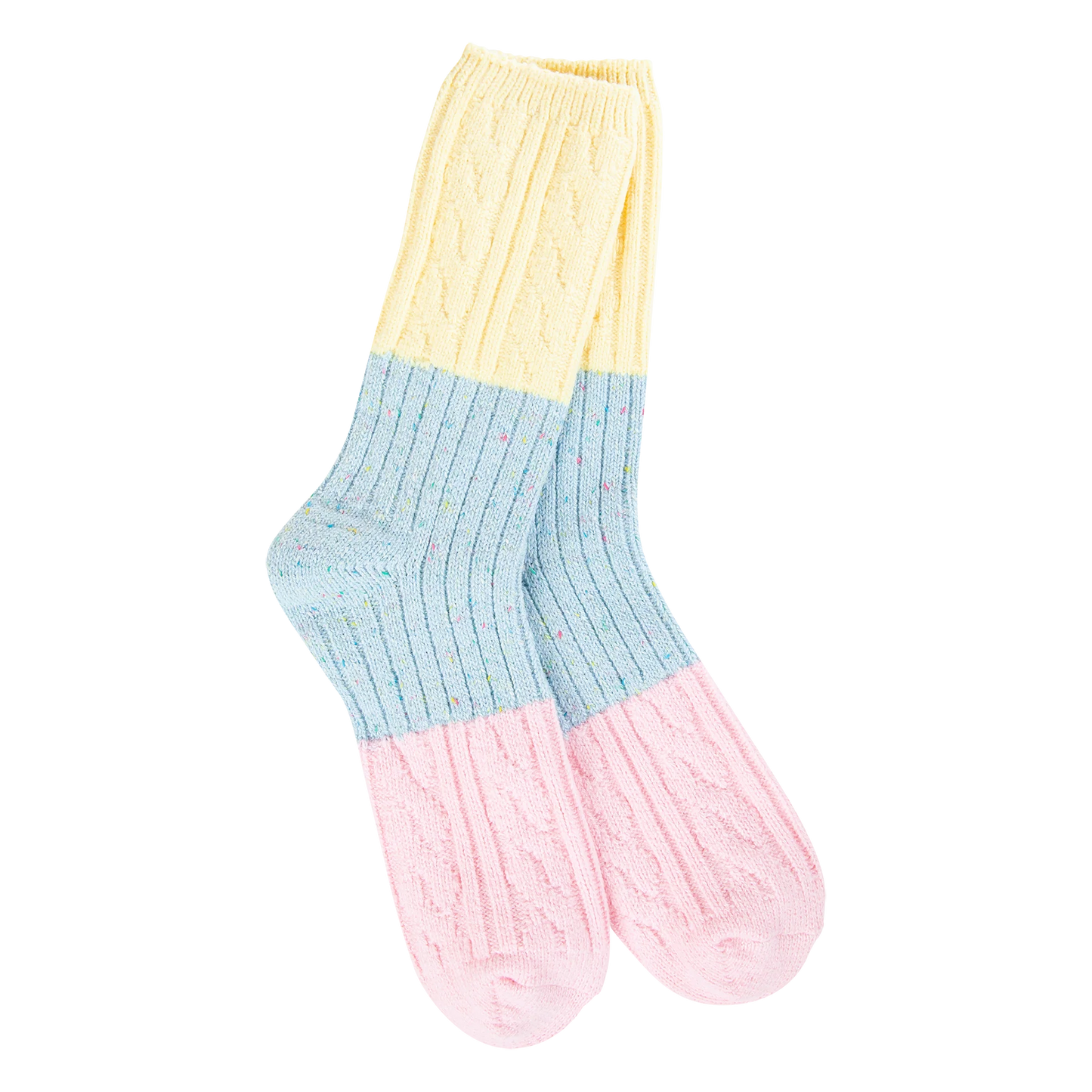 Worlds Softest Socks - Denim Multi Confetti Cable Crew