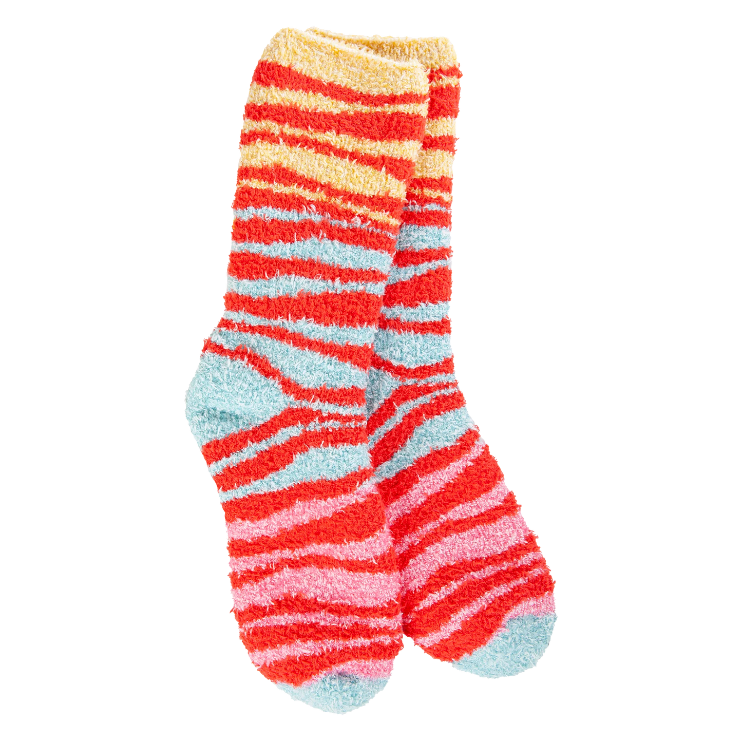 Worlds Softest Socks - Orange Multi Zebra Fireside Crew
