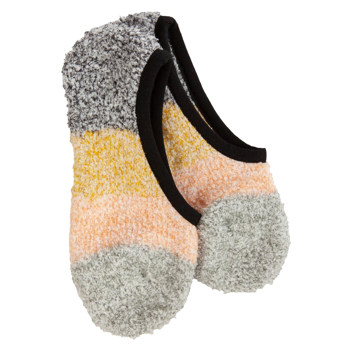 Load image into Gallery viewer, Worlds Softest Socks - Black Multi Cozy Colorblock Footsie

