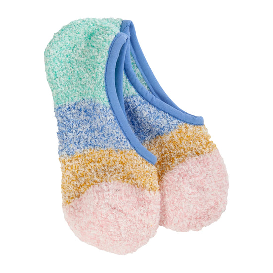 Load image into Gallery viewer, Worlds Softest Socks - Blue Multi Cozy Colorblock Footsie
